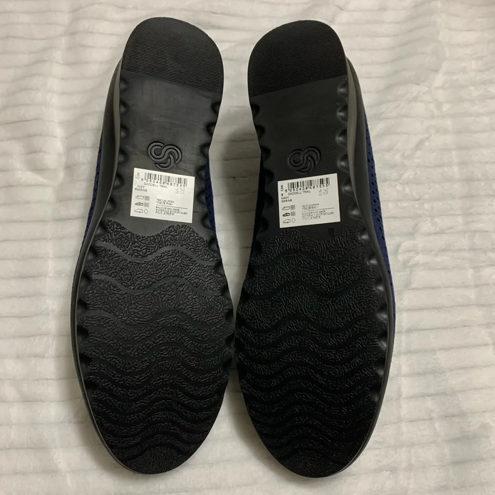 Clarks Cloudsteppers Caddell Trail Platform Size 10 M Navy Blue Suede Shoes - Picture 4 of 12